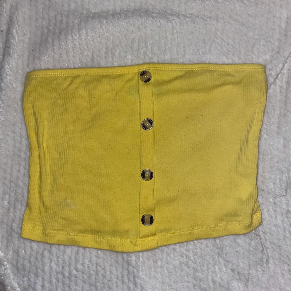 🌼Yellow Button Tube Top🌼